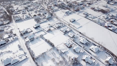 Drone-flight-over-city-in-Poland-during-winter-sunny-day