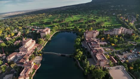 Aerial-of-the-Broadmoor-Hotel-in-Colorado-Springs-Colorado
