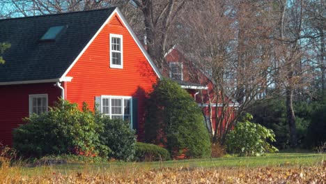 Red-House-Exterior-in-Massachusetts-during-Daytime