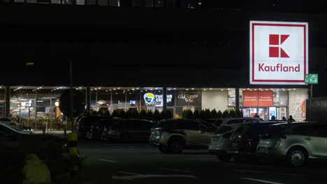 Parking-Lot-Of-Kaufland-Supermarket-At-Night