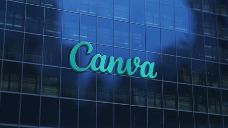 Canva-Logo-Auf-Firmenglasgebäude-3D-Animation-1