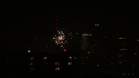 New-Year's-Eve-fireworks-2023-over-city-of-Sofia,-Bulgaria