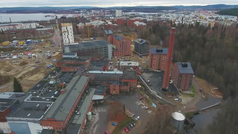 Aerial-shot-of-residential-area-being-built-up