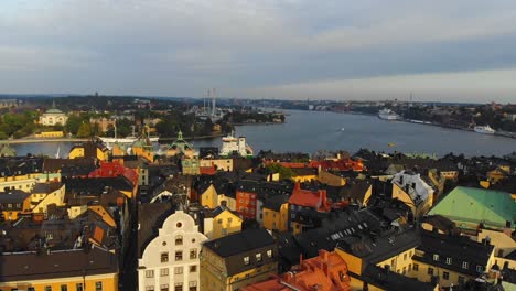 Drone-Footage-from-Stockholm,-Gamla-Stan-