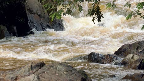Wasser-Füllt-Einen-Nebenfluss-Des-Amazonas-In-Brasilien-Und-Fließt-In-Den-Fluss