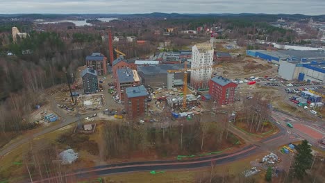 An-aerial-view-of-new-homes-being-constructed-to-an-old-factory-area