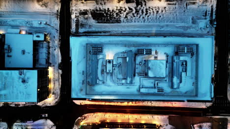 Aerial-cinematic-view-of-downtown-Minneapolis-city-in-winter