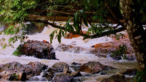 Stromschnellen-In-Einem-Nebenfluss-Des-Amazonas-Nach-Einem-Regen-In-Einer-Dürre
