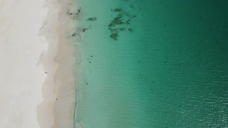 Drohnenaufnahmen-Von-Mindari-Beach,-Die-Das-Klare-Meerwasser-Und-Den-Weißen-Sand-Von-Perth,-Westaustralien,-Zeigen