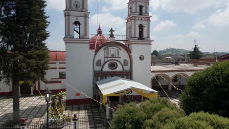 Beautiful-aerial-view-of-the-old-stone-church-in-Mexico