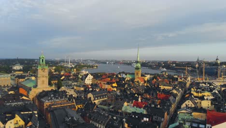 Drone-footage-from-Stockholm,-Gamla-Stan-