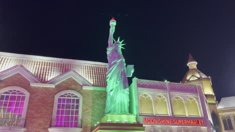 The-statue-of-liberty-replica-seen-at-night-inside-the-Global-village-theme-park-Dubai