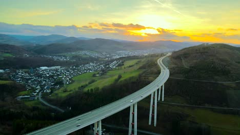 A-Sunset-Drive-on-NRW's-Tallest-Autobahn-Bridge-:-Scenic-View-of-Autobahn-46-in-the-Sauerland