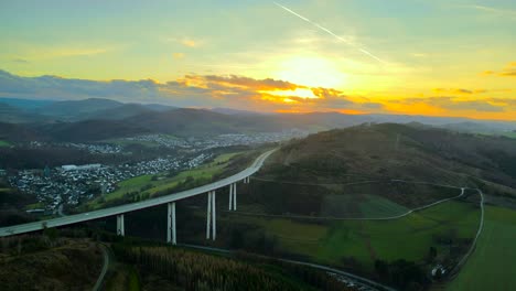 The-Tallest-Autobahn-Bridge-in-Germany:-The-Talbrücke-Nuttlar-in-North-Rhine-Westphalia-during-Golden-Hour-Light