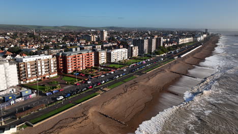 Aerial-ascent-in-Worthing-United-Kingdom-skyline