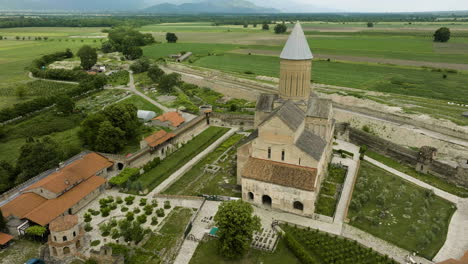 Establishing-shot-of-the-remarkable-Alaverdi-Monastery-with-its-own-vineyard