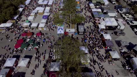 4K-Aerial-Drone-Video-of-Farmers-Market-near-high-rise-buildings-in-St