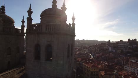 Cathedral-of-Porto-at-Sunset,-Portugal