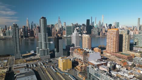 Beautiful-Aerial-View-of-Queens-Skyscrapers-along-East-River