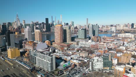 Aerial-Sliding-Shot-Above-Queens-in-New-York-City