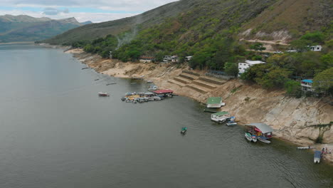 Aerial-view-of-the-colombian-interior-sea-pier-in-Tolima