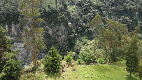 Aerial-view-of-cable-car-in-Tolima---Colombia