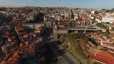Flying-Over-Historic-City-Center-of-Porto