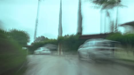 Hyperlapse-of-a-drive-through-Los-Angeles-on-a-rainy-afternoon
