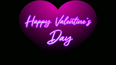 Neon-sign-love-heart-symbol-text-Valentine's-day-or-mother-day-concept-animation-on-black-background