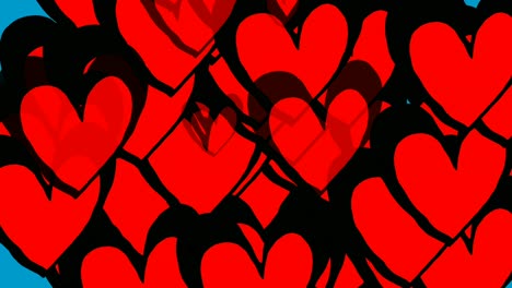 Liebe-Herzen-Zeichen-Symbol-Symbole-Animation-Cartoon-Auf-Blauem-Bildschirm-Für-Valentinstag-Konzept-Oder-Muttertag-4k-Video-Motion-Grafiken