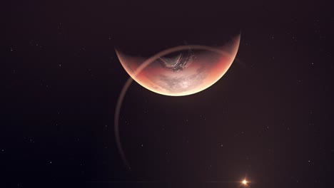 Superficie-De-Marte-Con-Sol-Distante---Animación
