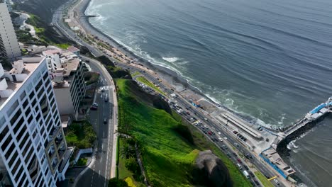 Establishing-Aerial-View-of-Lima,-Capital-and-largest-city-of-Peru