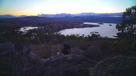 Stunning-Epic-incredible-Sunrise-Sunset-Lake-Jindabyne-top-view-Australia-Colorful-Still-peaceful-drone-by-Taylor-Brant-Film