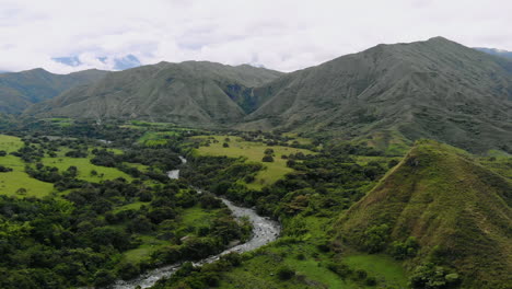 Aerial-view-of-river-in-the-middle-of-the-mountains---Colombia