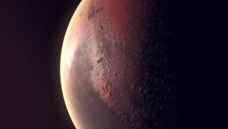 Oberfläche-Des-Planeten-Mars-Im-Weltraum---Nahaufnahme