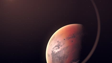 Vista-De-Marte-Y-El-Sol-En-El-Espacio-Exterior