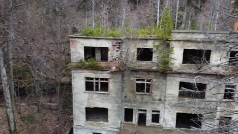 Panorama-aerial-view-of-abandoned-hospital-building-in-Croatia-