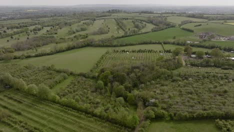 Frühling-Luft-Landschaft-Obstgärten-Golfplatz-Warwickshire-Landschaft-Stratford-upon-avon