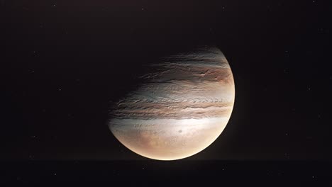 Sich-Drehender-Planet-Jupiter-Im-Tiefen-Weltraum---Animation
