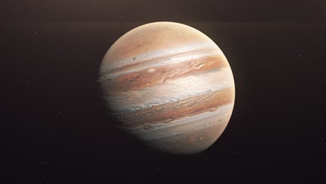 Jupiter-Dreht-Sich-Langsam-Im-Weltraum---Animation