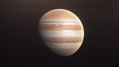 Planet-Jupiter-Dreht-Sich-In-Seiner-Umlaufbahn-Im-Weltraum---Animation
