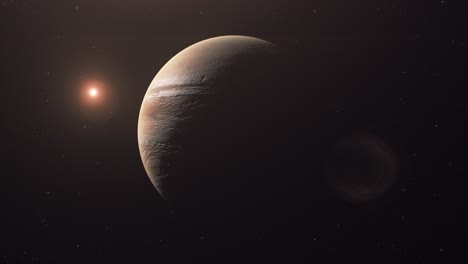Planet-Jupiter-With-Distant-Sun-Background---animation