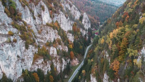 Cheile-Dambovicioarei-is-a-natural-wonder-located-in-Romania,-featuring-spectacular-gorges-and-rock-formations