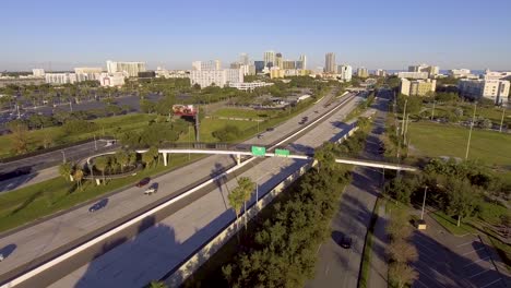 4K-Aerial-Drone-Video-of-Interstate-375-next-to-MLB-Tropicana-Stadium-in-Downtown-St