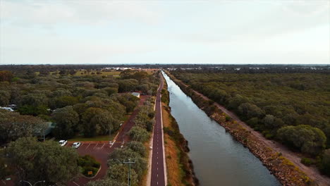 Drone-view-flying-over-Vasse-Wonnerup-wetlands