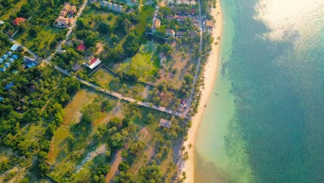 4K-Aerial-Top-View-of-Nathon-Beach,-Koh-Samui