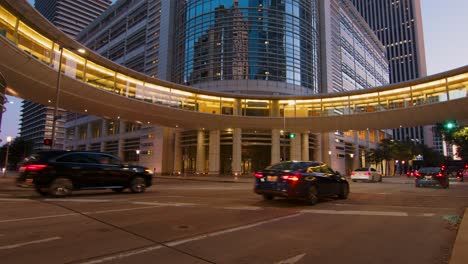 The-Chevron-Skybridge-is-Located-in-Downtown-Houston,-Texas-and-connects-4-Office-buildings-on-the-2nd-floor
