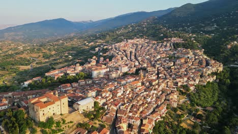 Castelbueno-Village-in-Madonie-Natural-Park,-Sicily,-Italy---Aerial-4k