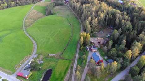 Drone-footage-of-country-side-in-Sweden