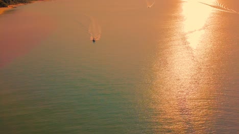 Landscape-sunset-over-the-sea,-aerial-view